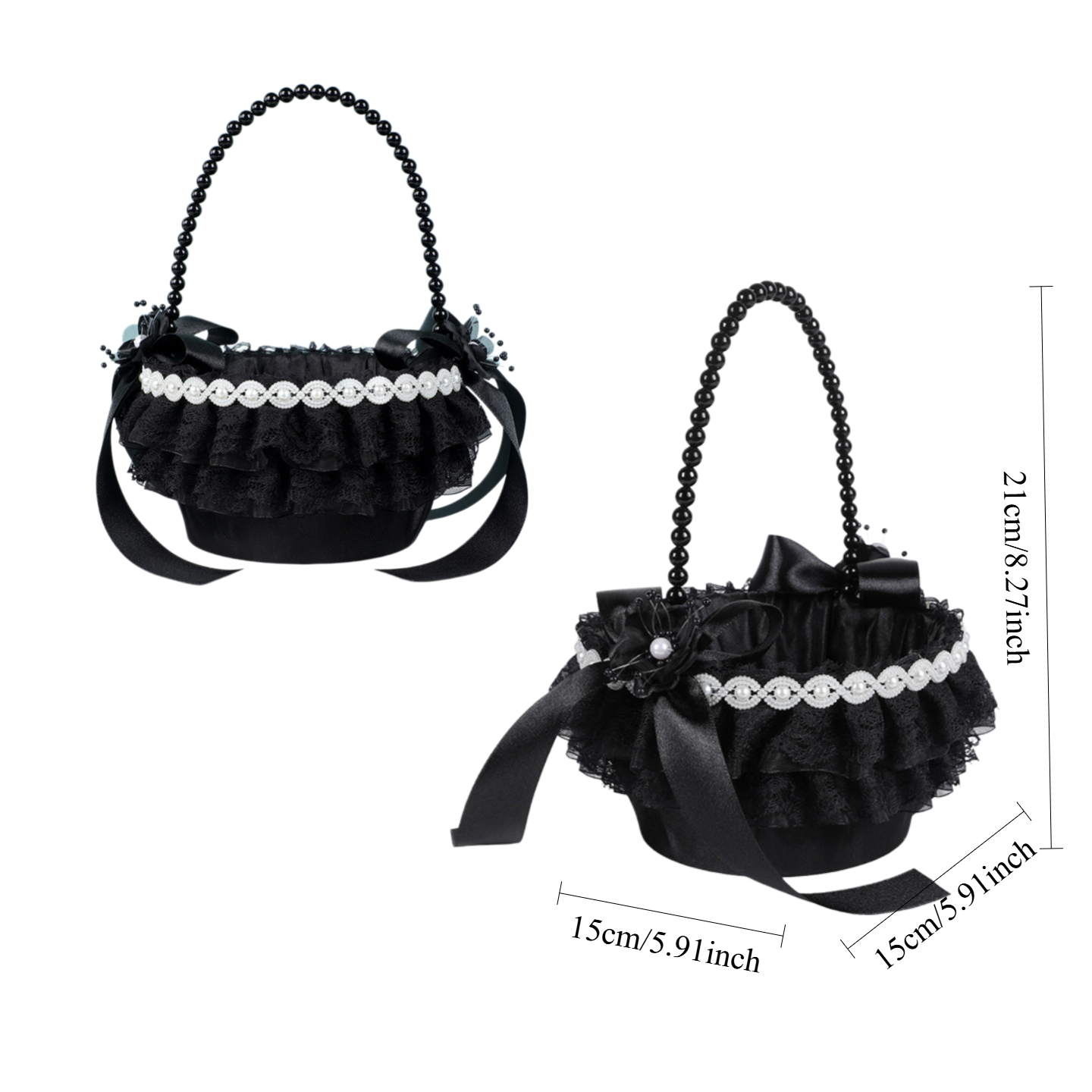 2 Pcs Wedding Black Flower Bas - Gardening Tools Girls ulasan dan harga